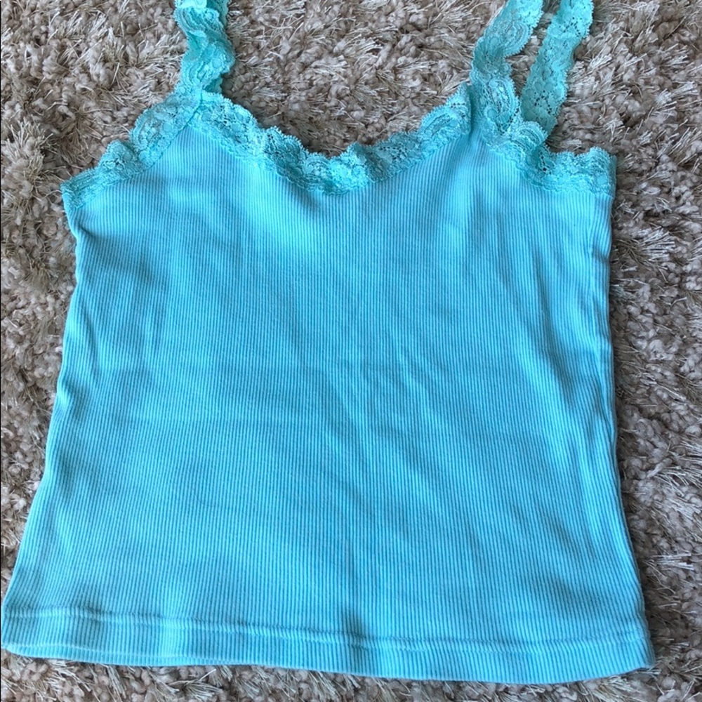 Women’s Baby Blue Lace Cami Tank Top